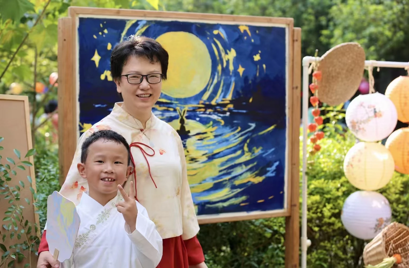 Vicky with her son.